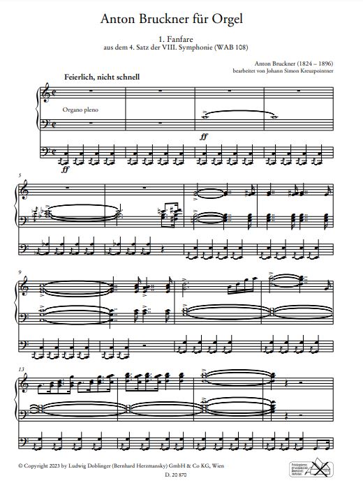Anton Bruckner für Orgel