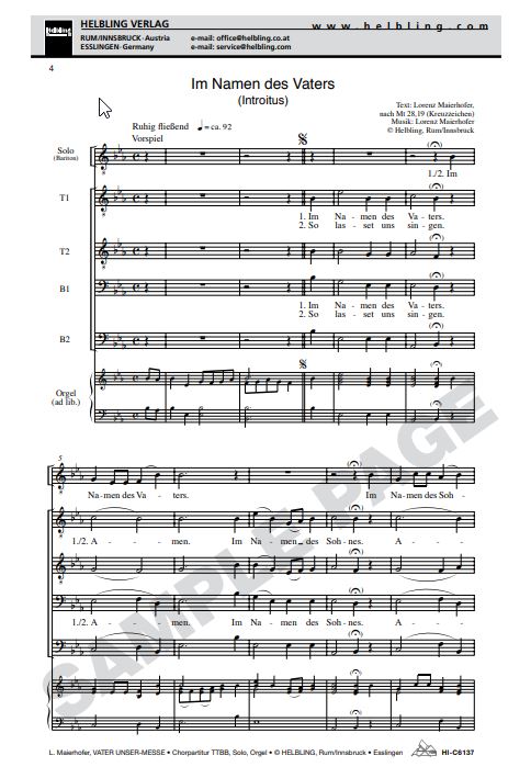 Vater unser Messe