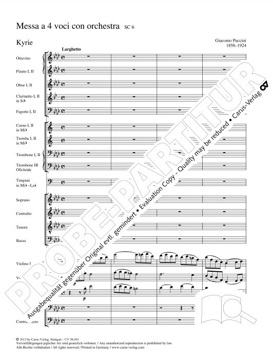 Messa a 4 voci con orchestra (1880), SC 6 - Edizione delle opere musicali III/2
