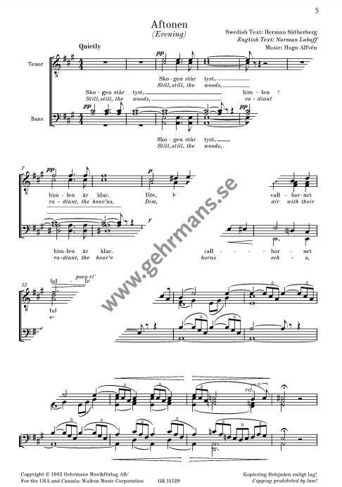 Eight Songs for male choir