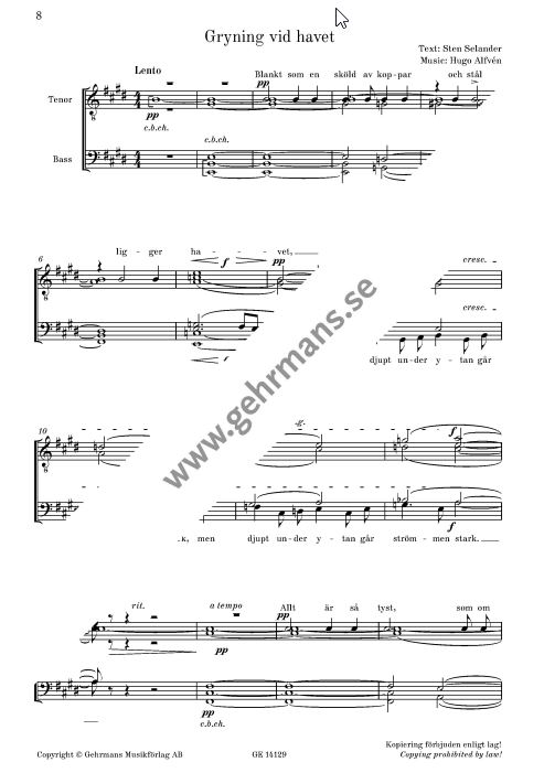 Eight Songs for male choir