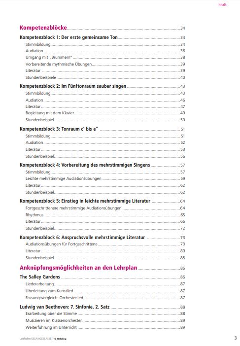 Gesangsklasse - Leitfaden (Lehrerband)