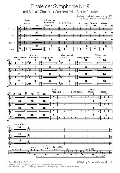 An die Freude, Finale der Symphonie Nr. 9, op. 125