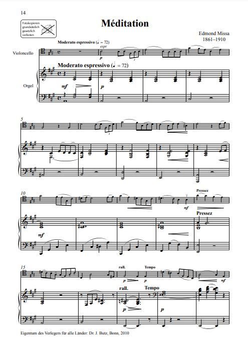 Romantische Musik für Violoncello und Orgel Band 1: Leichte Werke