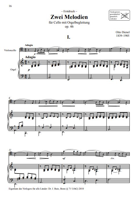 Romantische Musik für Violoncello und Orgel Band 1: Leichte Werke