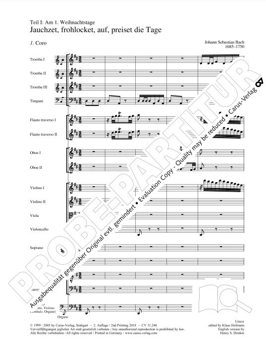 Weihnachtsoratorium Teil I - III, BWV 248