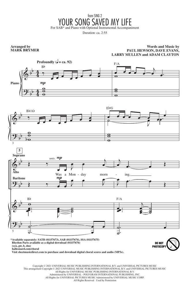 Your song saved my life (aus Sing 2)
