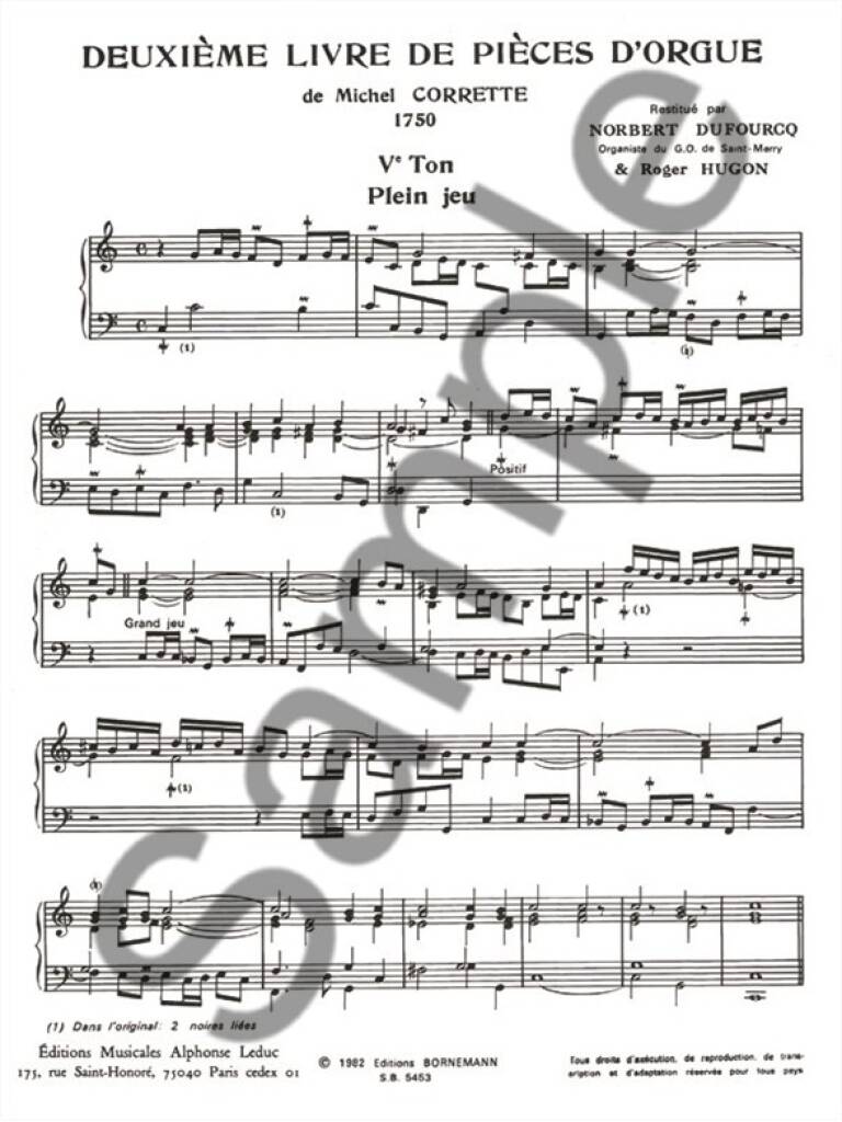 Deuxieme Livre de pieces d'Orgue 1750