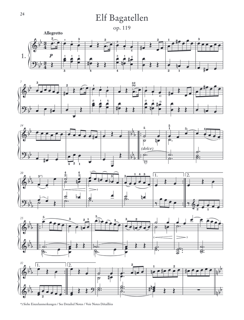 Bagatellen op. 33, 119, 126, WoO 52, 56, 216 und 214