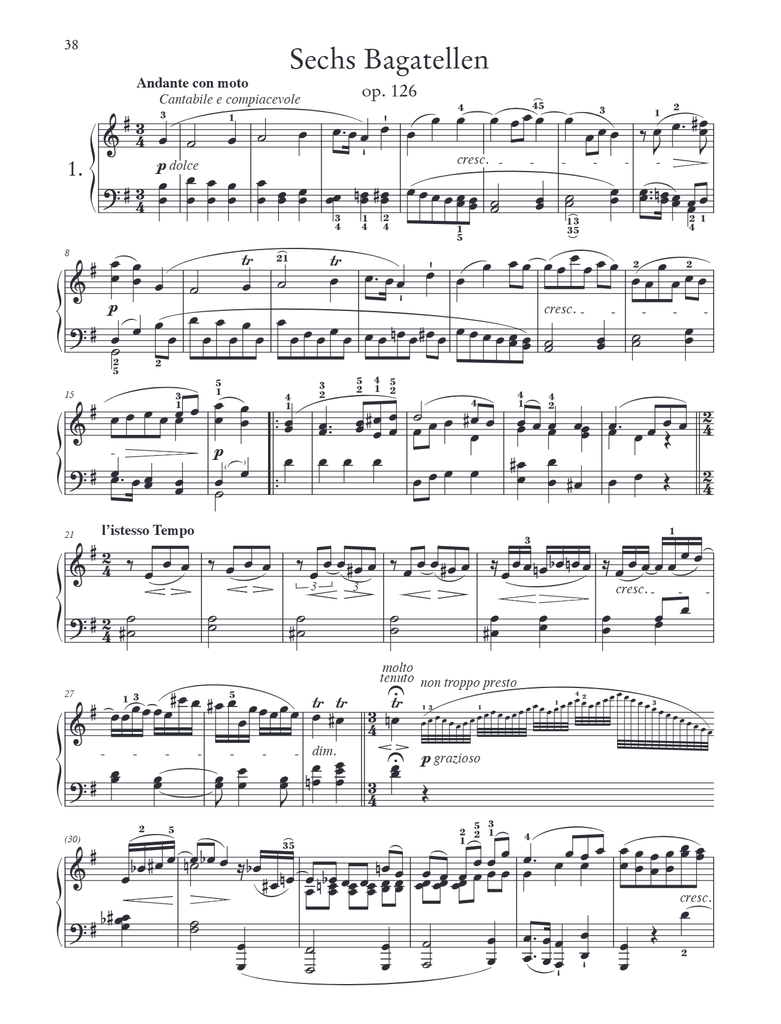 Bagatellen op. 33, 119, 126, WoO 52, 56, 216 und 214