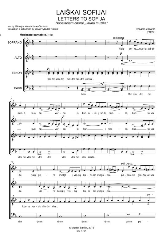 Laiskai Sofijai / Letters to Sofija