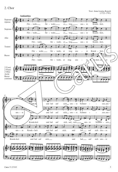 Passions-Cantate - Die letzten Leiden des Erlösers Wq 233/BR-CPEB D 2