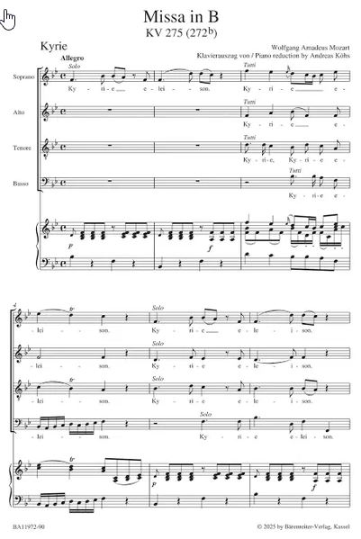 Missa brevis in B KV 275 (Loretomesse)