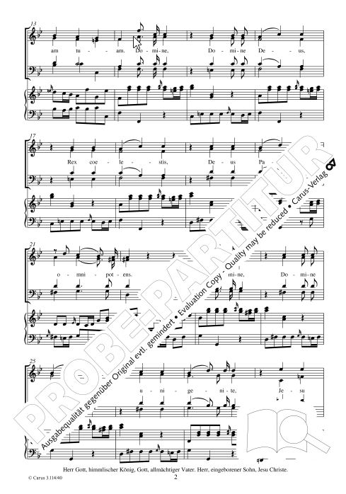 Gloria MH 596, zur Missa brevis Sti. Joannis de Deo von Joseph Haydn (Kleine Orgelsolomesse)