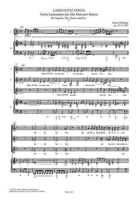 Lamentatio Tertia op. 15/3