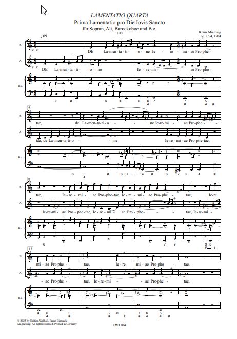 Lamentatio Quarta op. 15/4