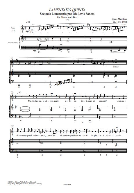 Lamentatio Quinta op. 15/5