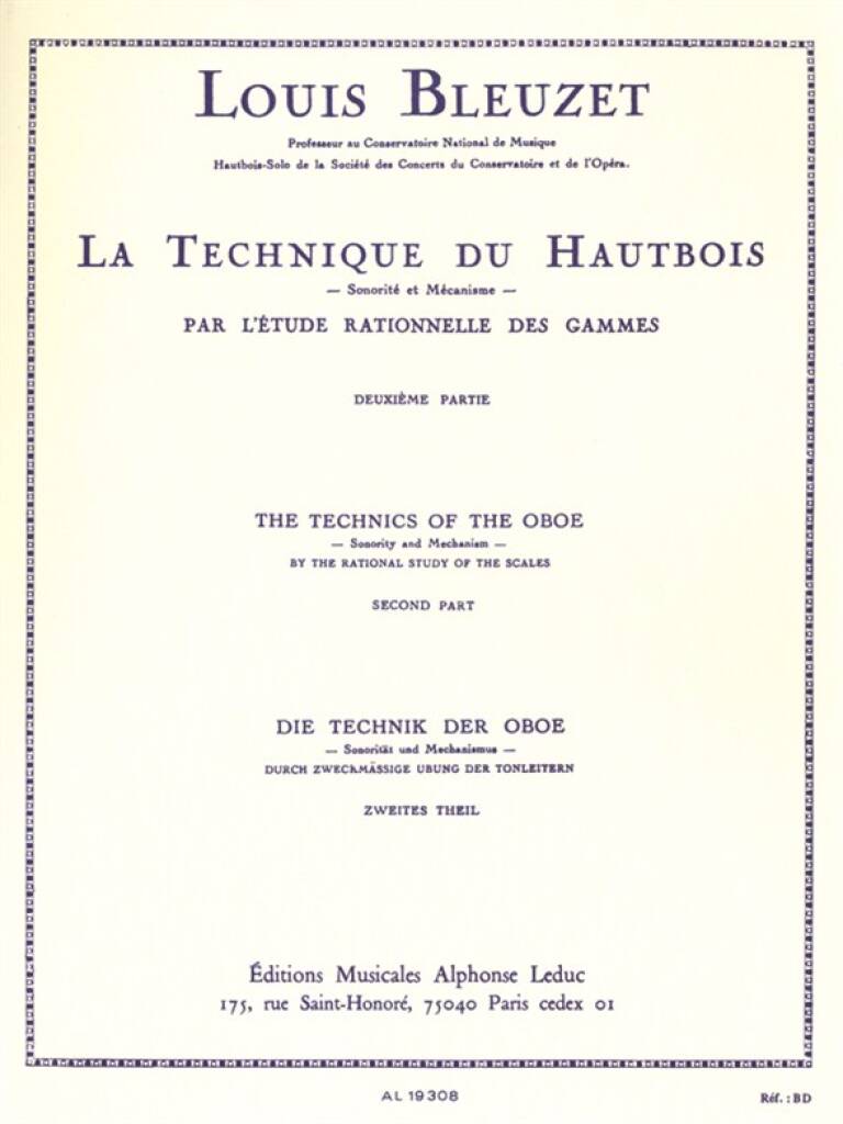 La Technique Du Hautbois Vol. 2