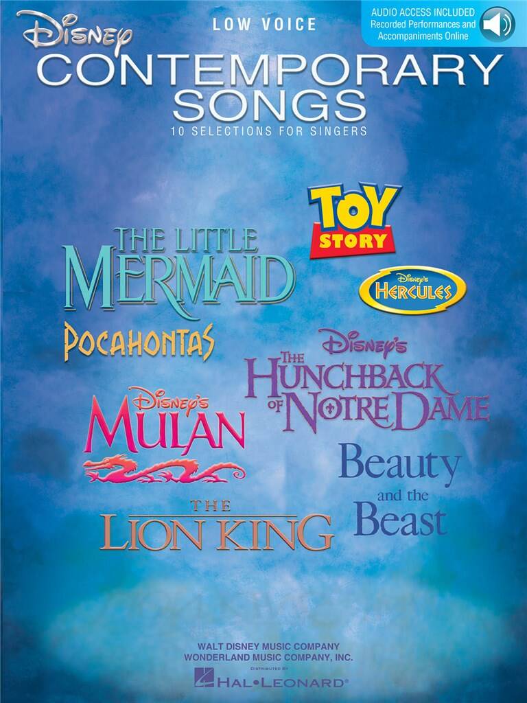 Disney Contemporary Songs for Low Voice