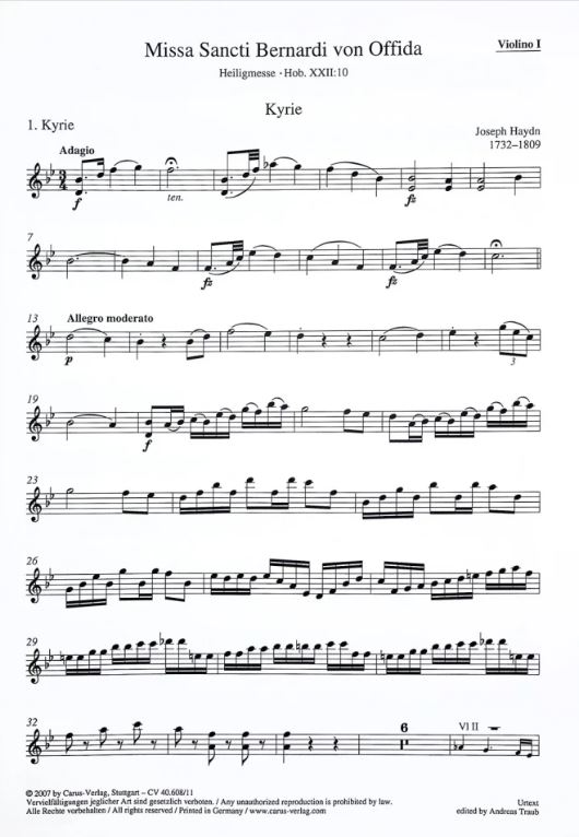 Heiligmesse, Hob. XXII:10