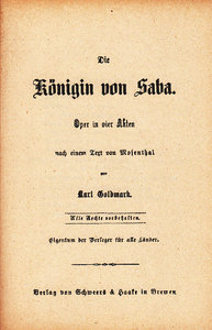 Die Königin von Saba op. 27
