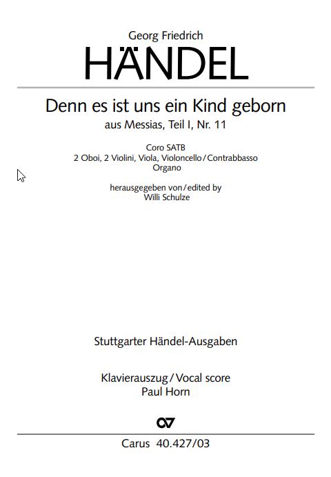 Denn es ist uns ein Kind geborn