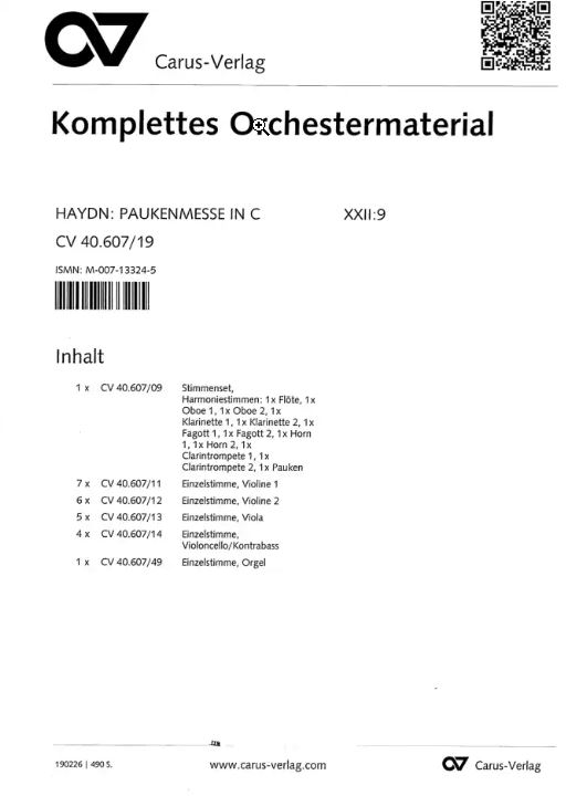 Paukenmesse, Hob. XXII:9