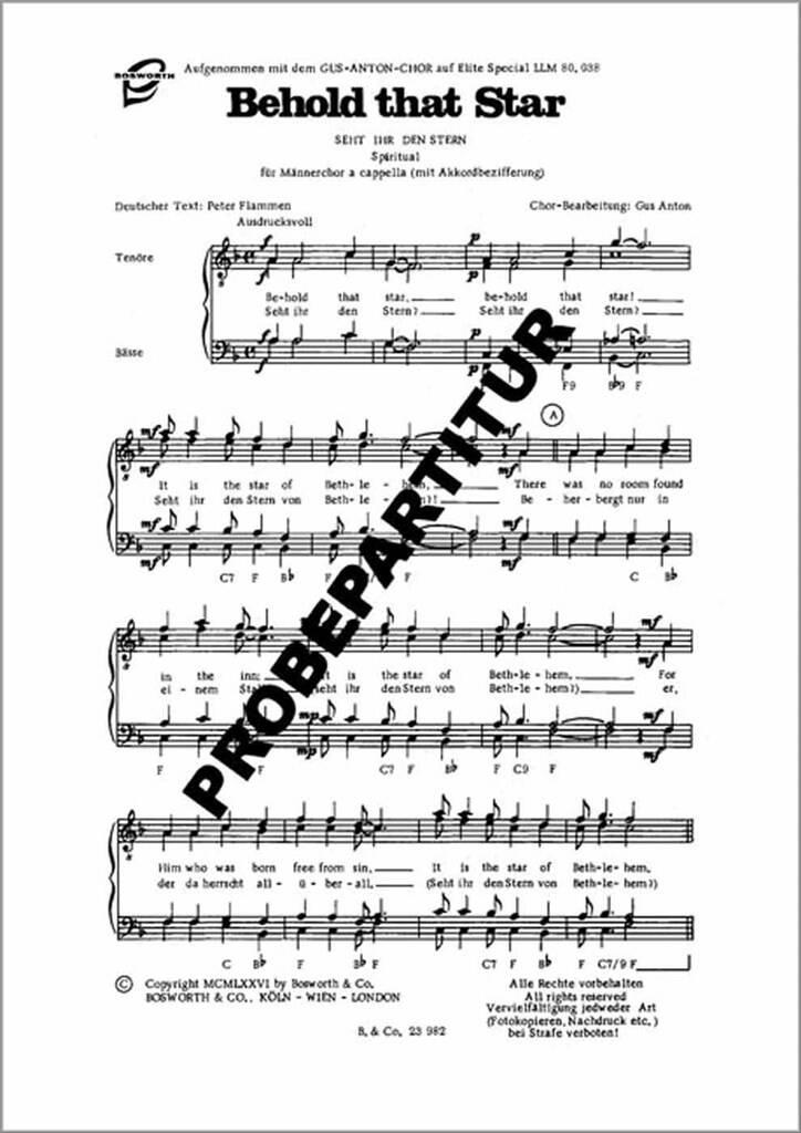 Behold that star / Seht ihr den Stern