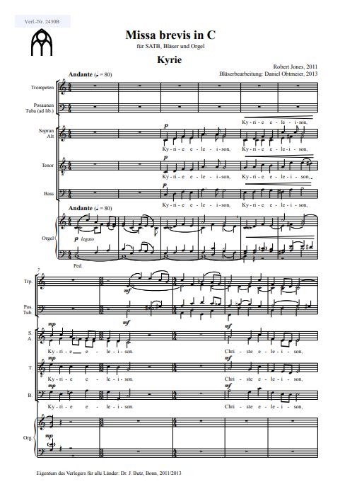 Missa brevis in C - Bläserfassung