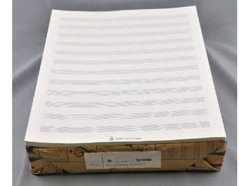 Notenpapier Großquart - Hochformat 12 linig (5 Bögen)