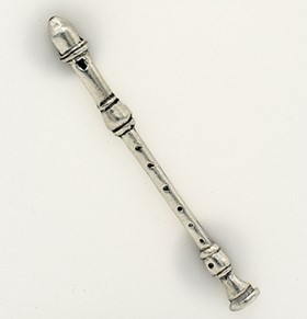 Anstecker Blockflöte Zinn