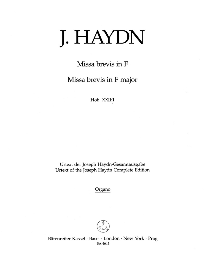 Missa brevis in F (Jugendmesse), Hob. XXII:1