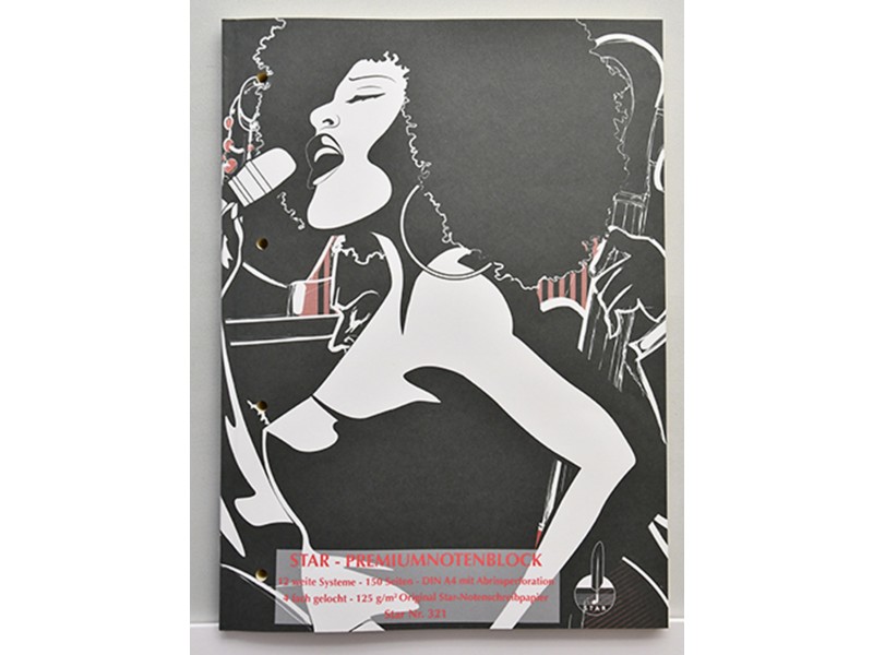 Notenblock Premium A4 - 12 linig gelocht