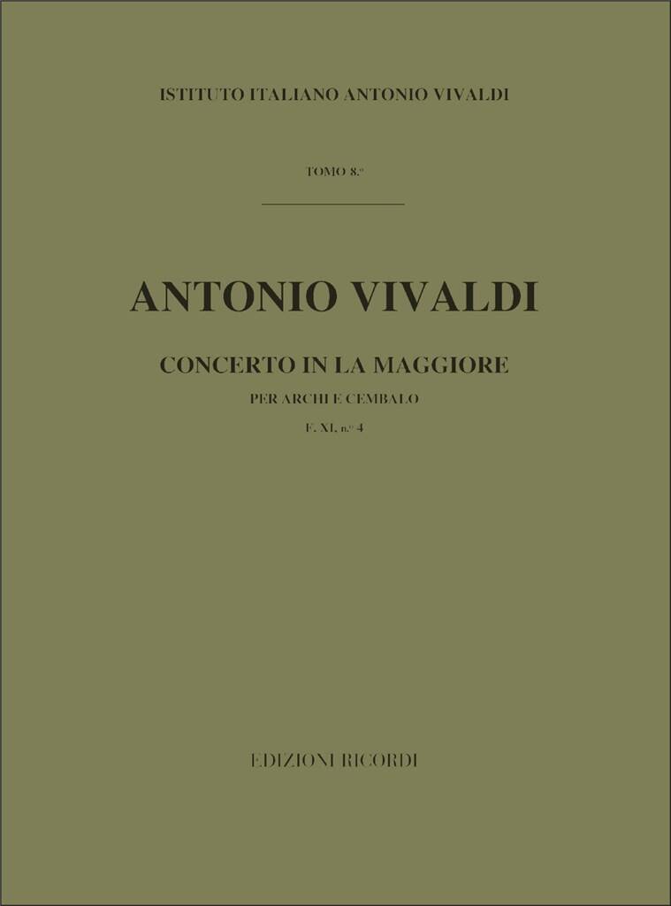 Concerto A-Dur RV 158 (F XI / 4; T 8; op. 30 / 1; P 235) für Streicher und BC