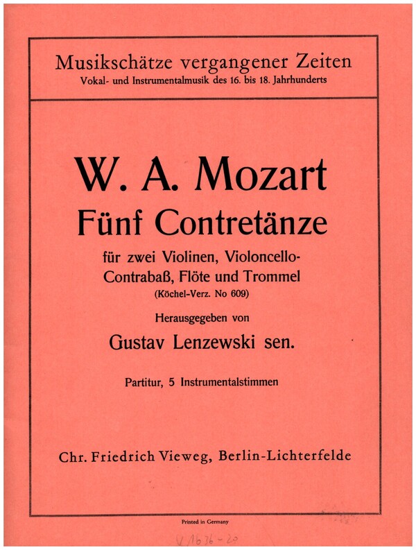 5 Kontretänze KV 609
