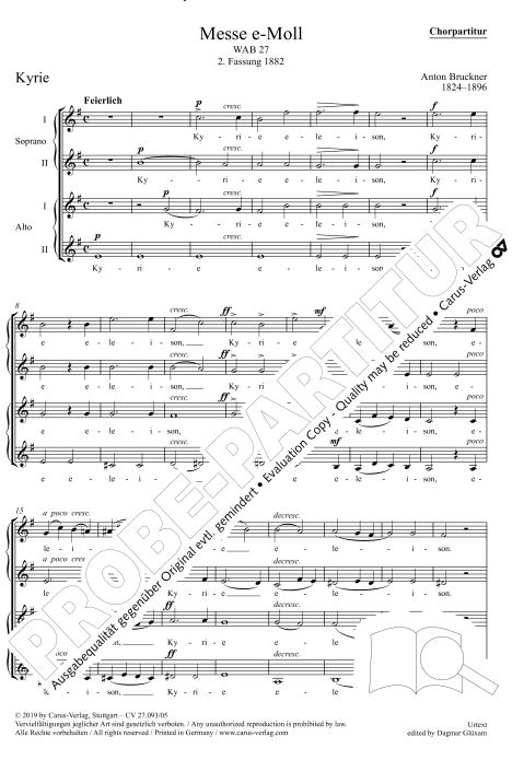 Messe e-moll,WAB 27 - 2. Fassung 1882