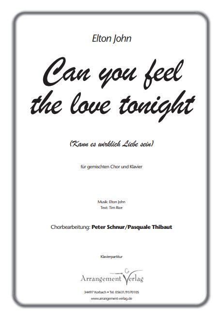Can you feel the love tonight / Kann es wirklich Liebe sein