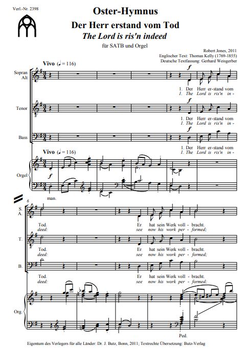 The Lord is ris'n indeed / Der Herr erstand vom Tod - Osterhymnus