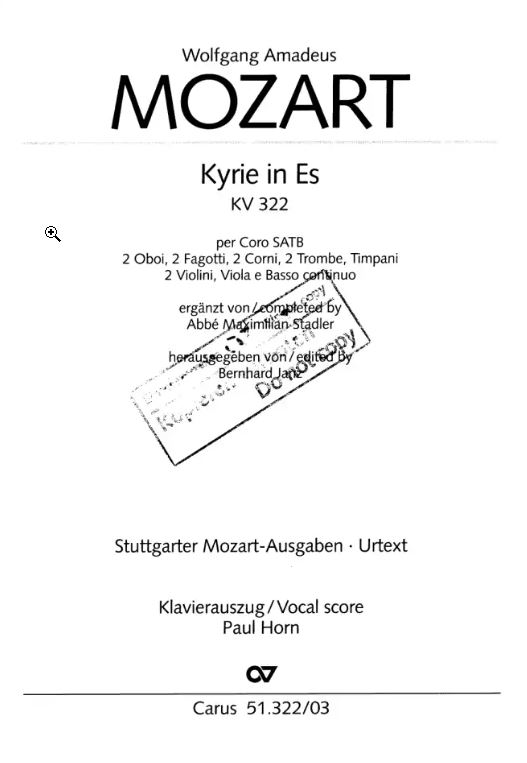 Kyrie in Es, KV 322