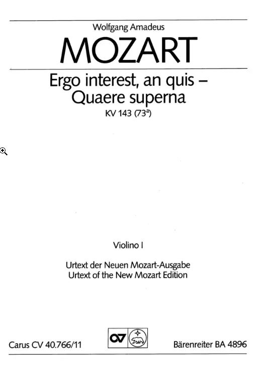 Ergo interest, an quis - Quaere superna, KV 143