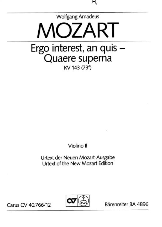 Ergo interest, an quis - Quaere superna, KV 143
