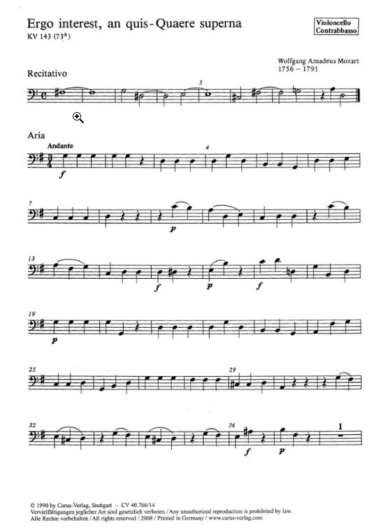 Ergo interest, an quis - Quaere superna, KV 143