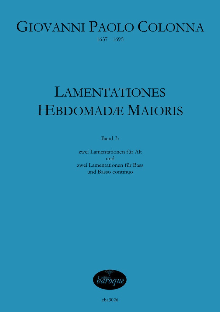 Lamentationes Hebdomadae Maioris, Band 3