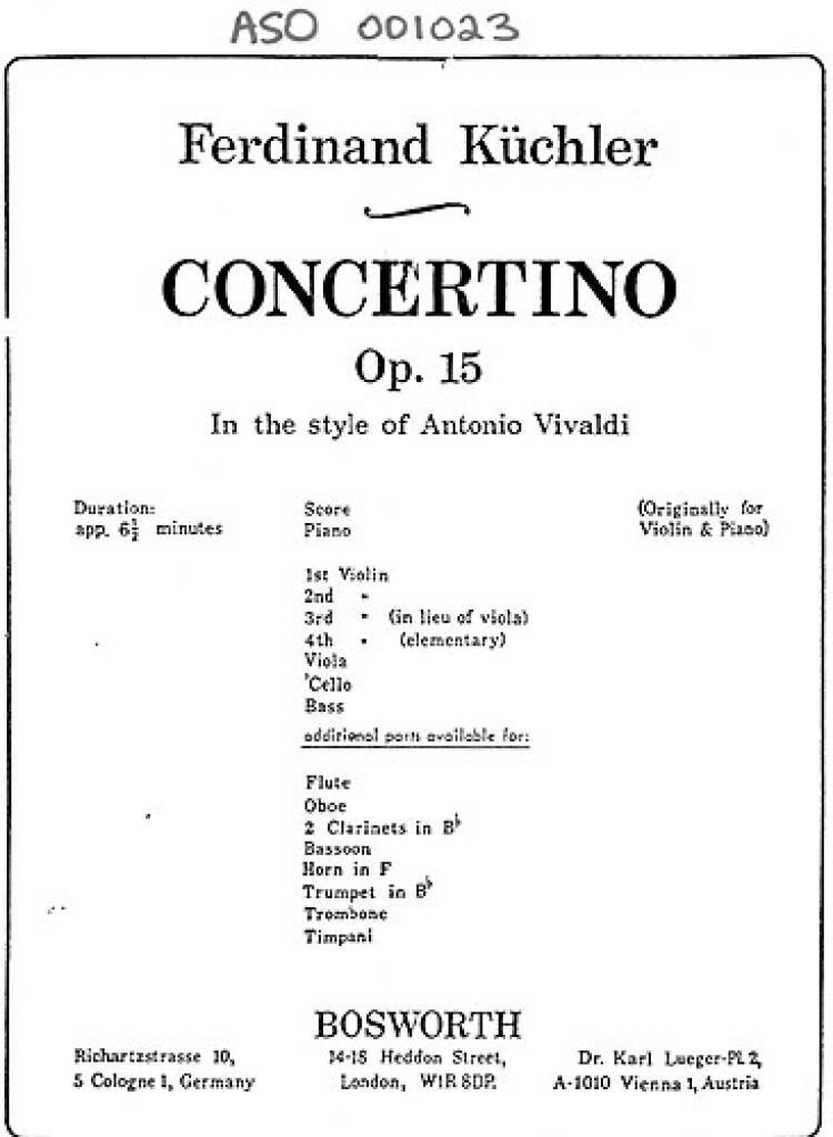 Concertino D-Dur op. 15