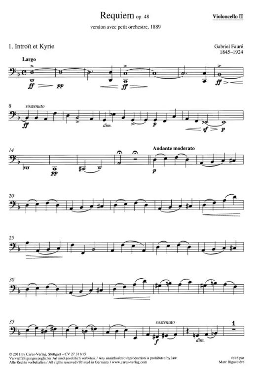 Requiem, op. 48 - Kirchenfassung 1889