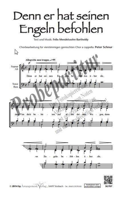 Denn er hat seinen Engeln befohlen aus "Elias"