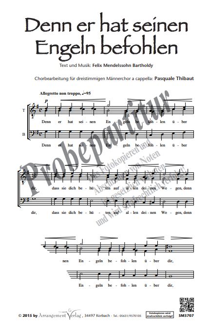 Denn er hat seinen Engeln befohlen aus "Elias"