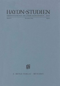 Haydn-Studien Band VI November 1994 Heft 4