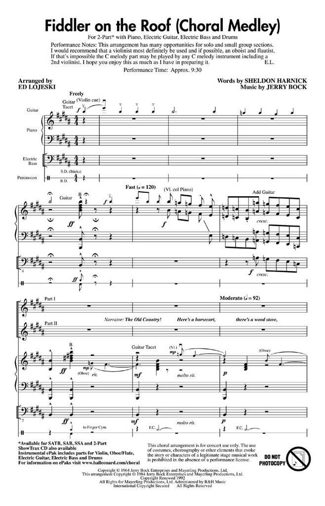 Fiddler on the roof - Choral Medley