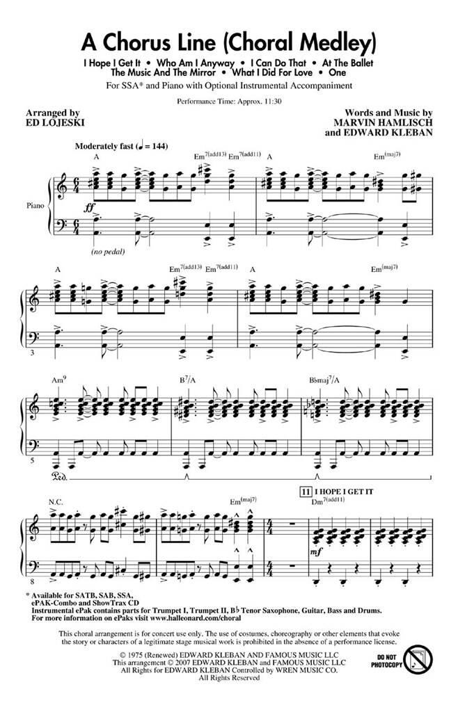A Chorus Line - Choral Medley